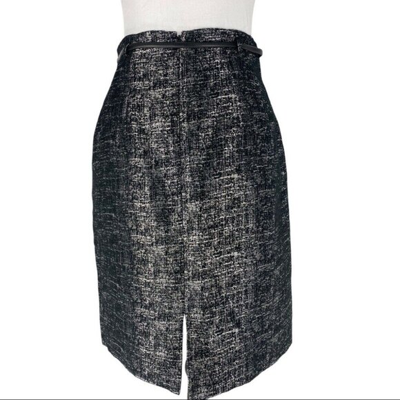 Tahari ASL Women's NWT Black Silver Doris-D Straight Belted Career Skirt 4/W28 - Picture 6 of 9